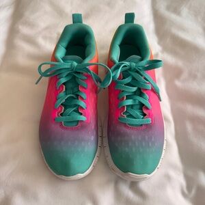 Nike Kids Gradient Sneakers in Teal, Pink and Orange